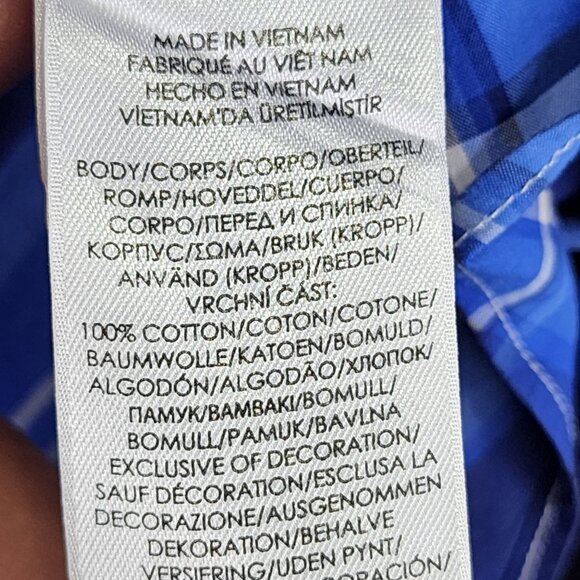 Mens Ralph Lauren Blue Plaid Shirt Classic Fit Button Down Long Sleeve Size L - Picture 5 of 9